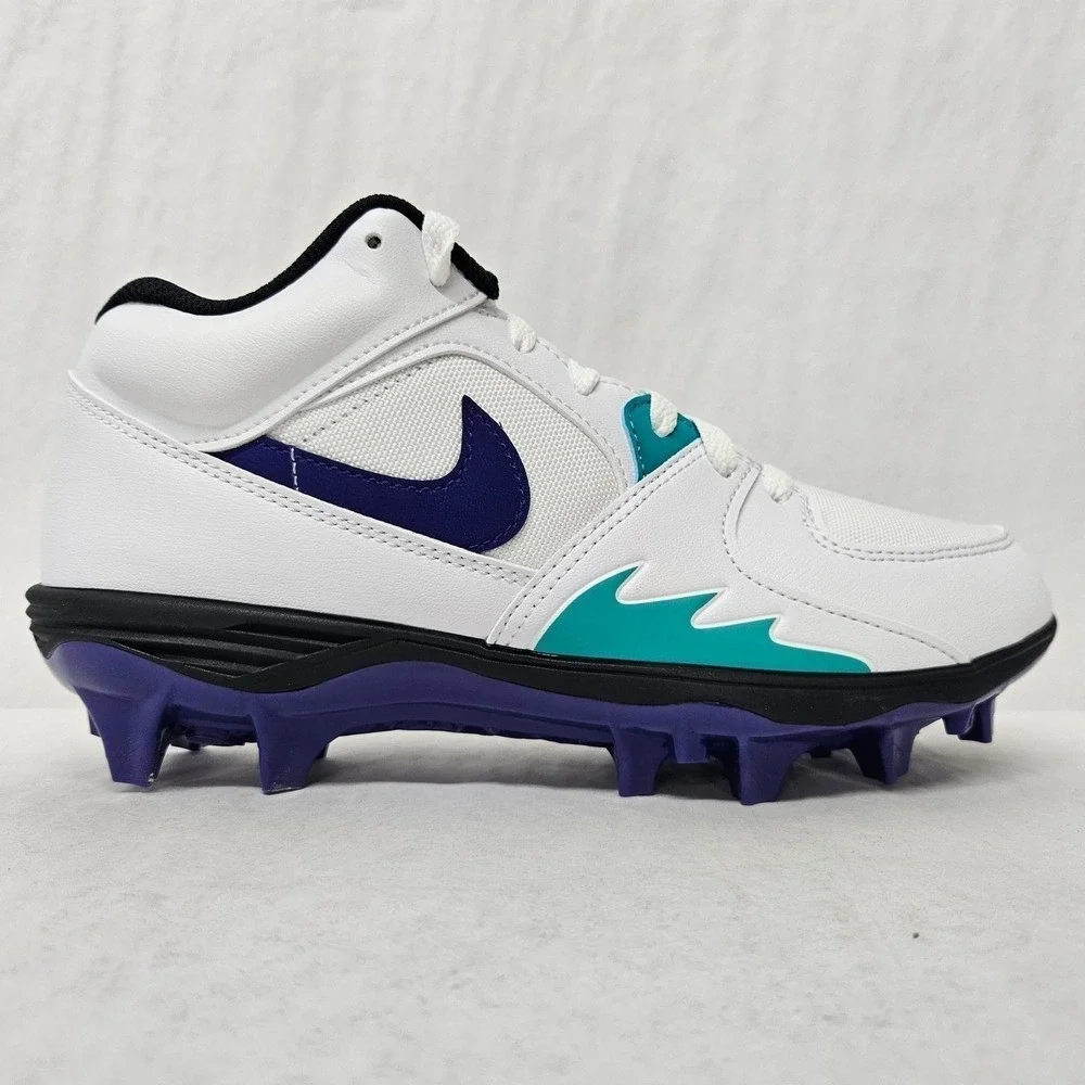 Jordan‎ Stadium 90 Low TD Football Cleats HQ0210-105 White Purple Men Size 11